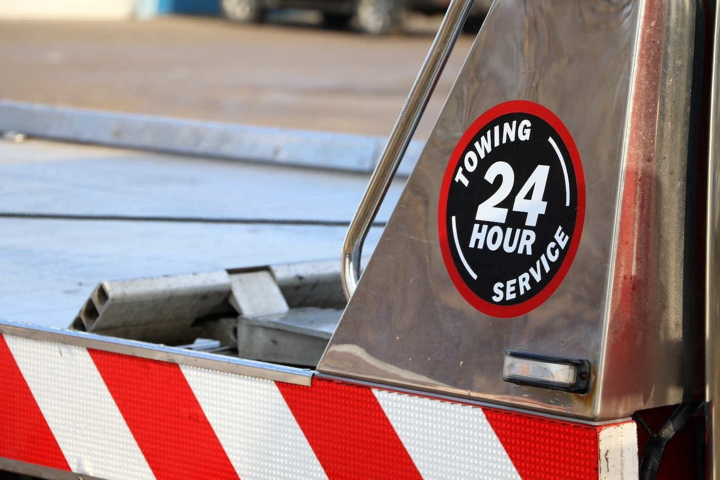 24 hour towing service decal